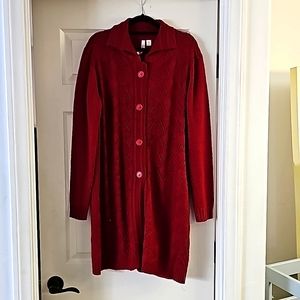 Rich Red Cardigan Sweater